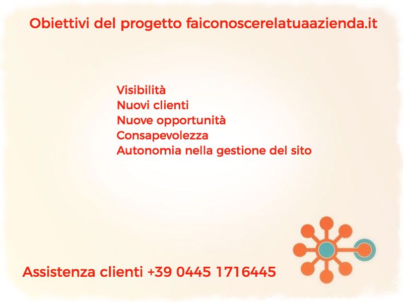 Obiettivo del progetto faiconoscerelatuaazienda.it